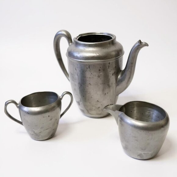 Colonial Pewter 3 piece coffee set - Picture 2 of 9